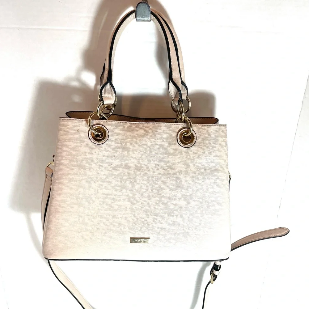 ALDO Cream Satchel with Gold Hardware and Charm - Picture 2 of 16
